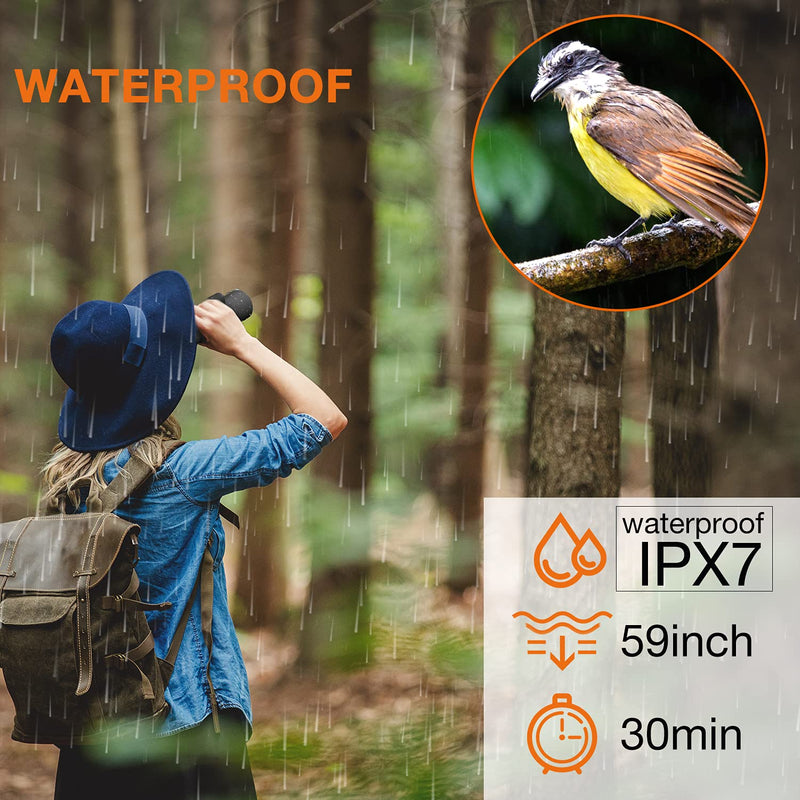 VIVREAL Monocular Telescope - 12X42 High Power Monocular for Bird Watching, IPX7 Waterproof HD Monocular with Tripod Made by Hyper FMC BAK4 Prism & Eco-Friendly Materials Black