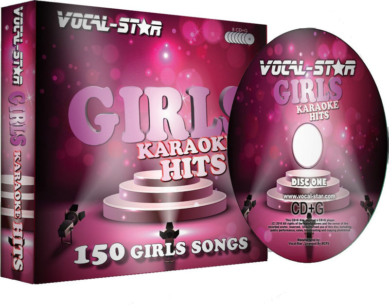 Vocal-Star Girls Hits Karaoke Collection CDG CD+G Disc Pack 8 Discs - 150 Songs