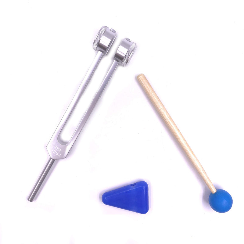 TENFLY OM 136.1 Hz Tuning Fork - Chakra Tuning Energy Forks Effective for Immune System and Circulatio, Heart Chakra, Meditation, Yoga, Perfect Healing Musical Instrument (136.1 Hz (Blue))