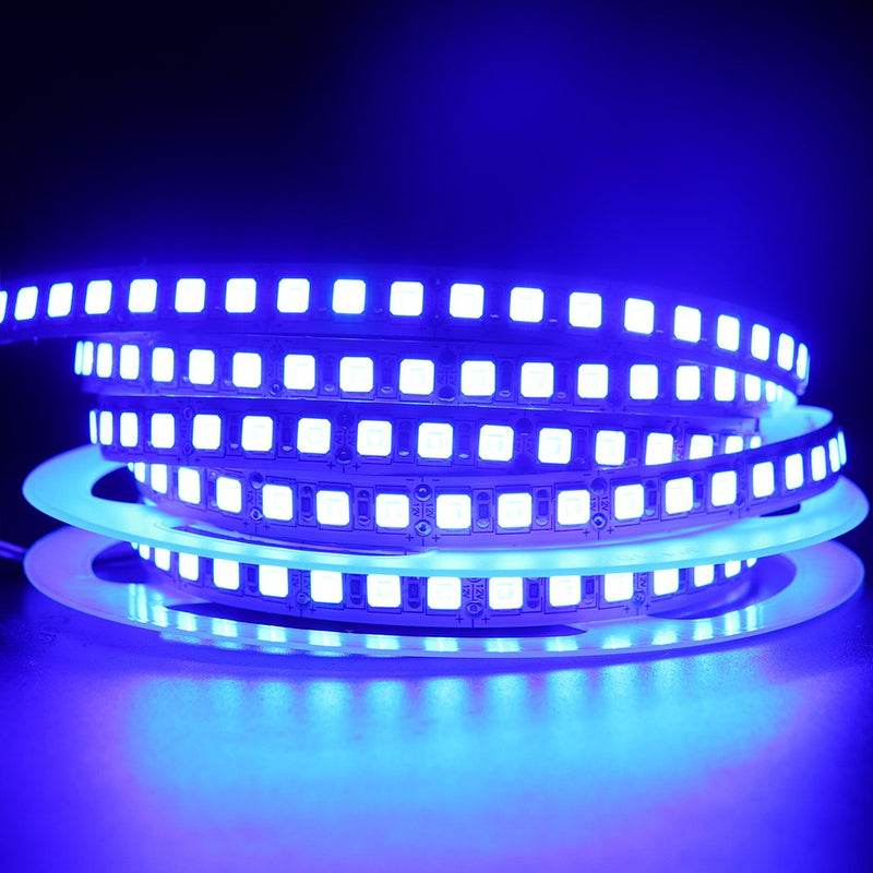 XUNATA 16.4ft LED Flexible Light Strip, 600 Units SMD 5054 LEDs(5050 Upgraded), 12V DC Non-Waterproof Light Strips, LED Ribbon, DIY Christmas Home Kitchen Indoor Party Decoration (Blue) Non-waterproof 16.4ft/5m Blue