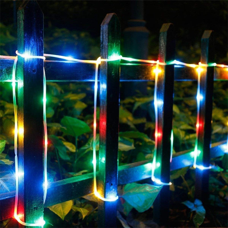 Solar Rope Lights Outdoor,KINGCOO Waterproof 72FT 200LED Tube Copper Wire Pipe Twinkling Solar Fairy String Lights for Garden Yard Home Wedding Party Christmas Lighting Decorations (Multicolor) Multicolor