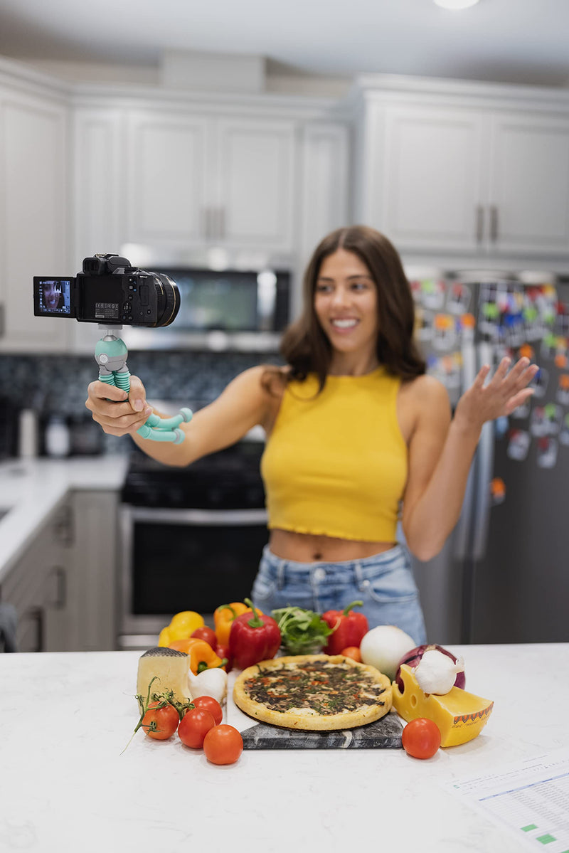 JOBY PodZilla Medium Kit, Flexible Tripod with Ball Head Included and GripTight 360 Phone Mount, for Smartphones and Compact Mirrorless Cameras or Devices up to 1 Kg, Blue Medium Kit Teal