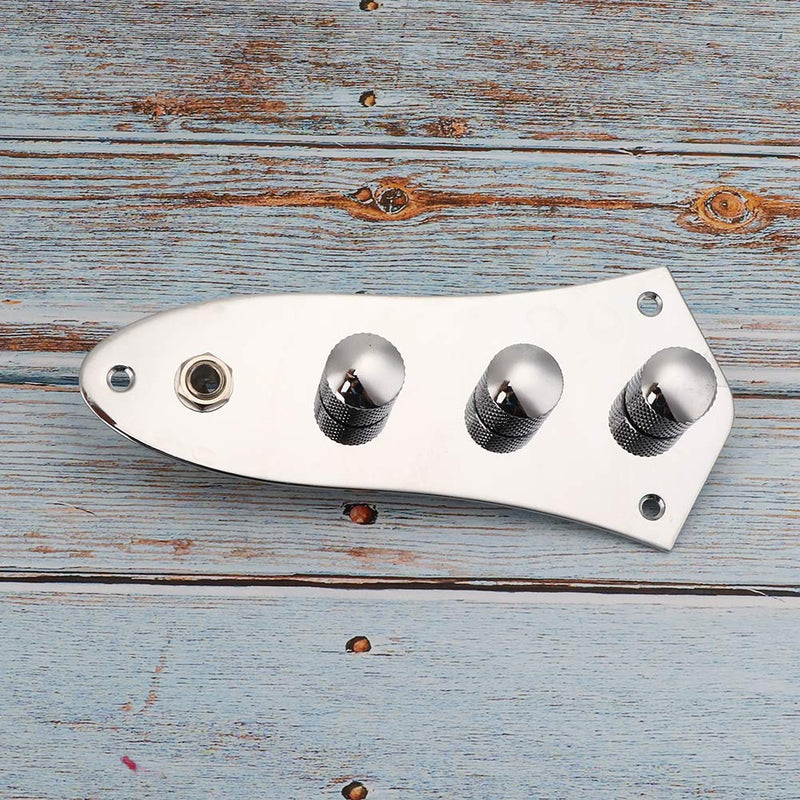 Guitar Control Plate Zinc Alloy Switch Wired Control Plate with Knurled Knob Musical Instrument Accessory for Jazz Bass Guitar