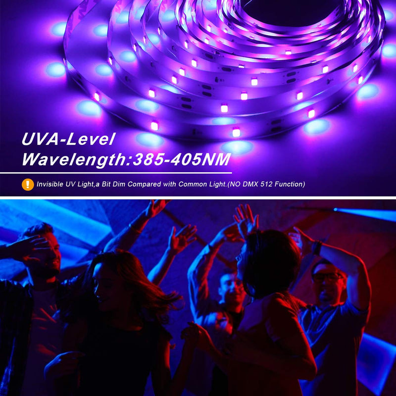[AUSTRALIA] - 50ft UV LED Strip Lights - Waygor UV LED Light Strip 395nm to 405nm LED UV Black Light Strip Kit, 12V Flexible Blacklight Fixtures, Non-Waterproof for Dance, Party, Stage Lighting, Body Paint 