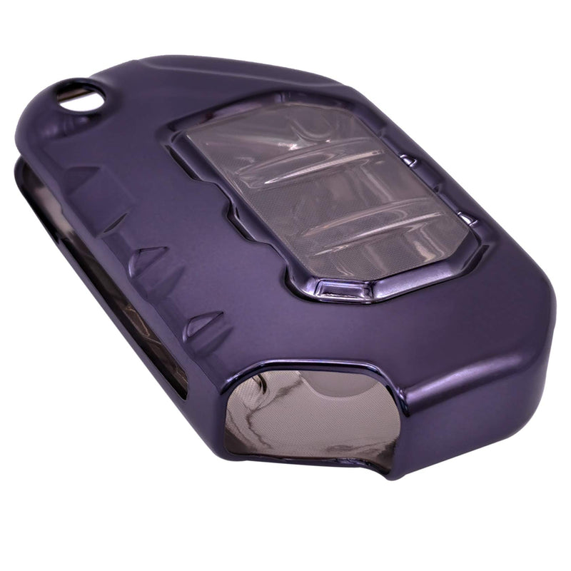 Alegender Soft TPU Key Fob Cover Case Remote Holder Skin Glove Fit for 2020 2021 Jeep Gladiator JT Sahara JLU 2018 2019 Jeep Wrangler JL JLU Rubicon 68292944AA Black-purple