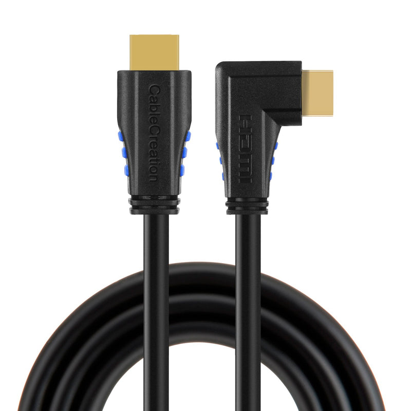 [AUSTRALIA] - HDMI Cable, CableCreation 10 Feet Right Angle 270 Degree Vertical Right 4K HDMI 2.0 Cable, Support 4K Ultra HD, 3D Video, Ethernet, Audio Return Channel, Black 10ft 