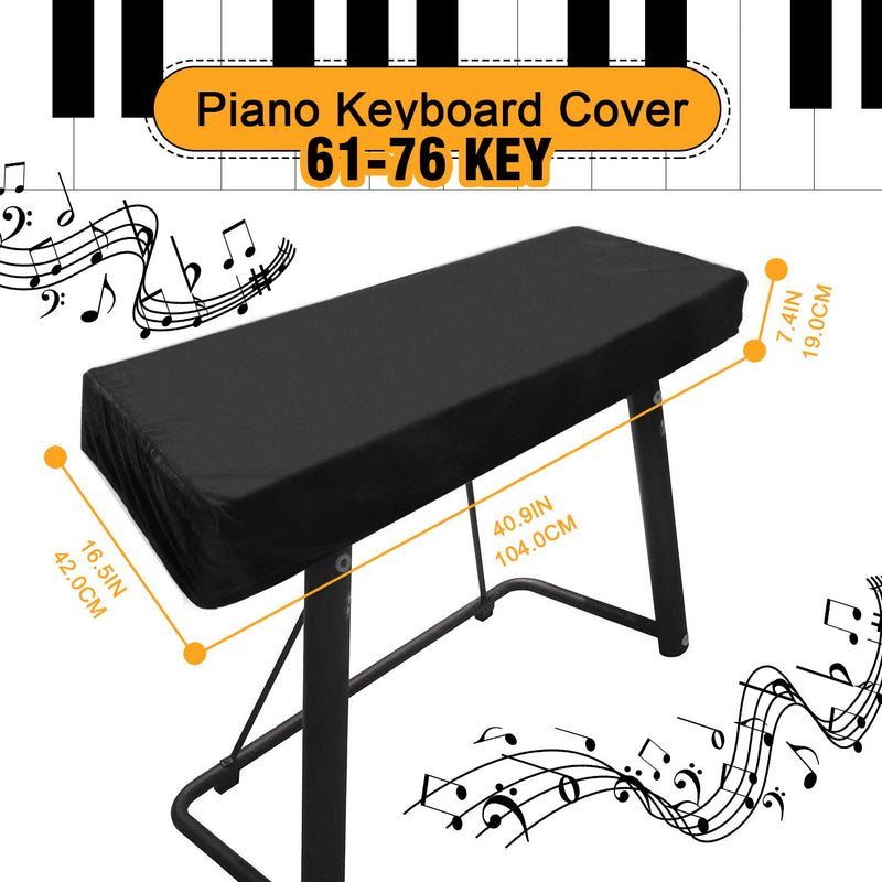 Piano Keyboard Cover, Premium Stretchable Velvet Digital Piano Dust Cover with Storage Bag, Compatible with Most 61-76 Key Models Electronic Keyboard, Digital Piano - Black 61-76Keys