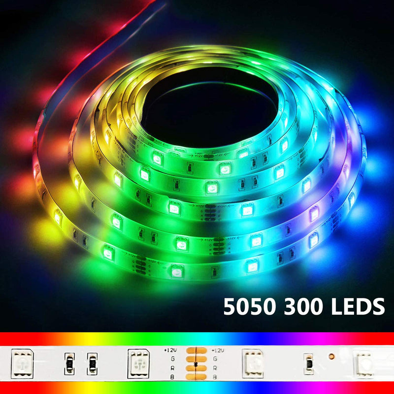 [AUSTRALIA] - Led Strip Lights 32.8ft 10m SMD5050 RGB Light Strip Kits with 44 Keys IR Remote and 12V Power Supply for Bedroom, TV, Kitchen, Desk DIY Indoor Decorations 