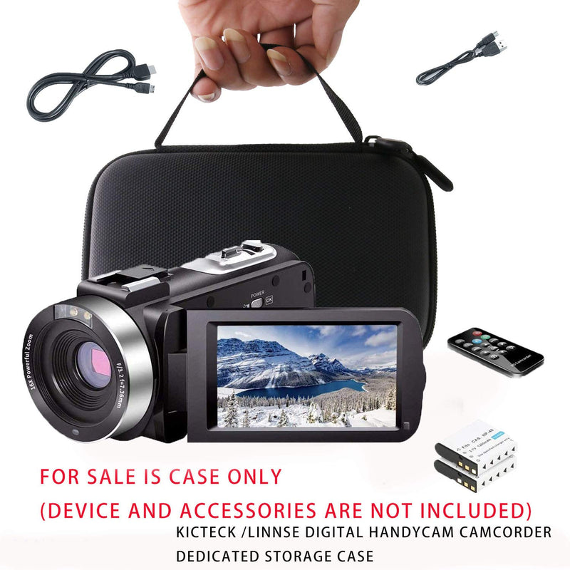 waiyu Hard EVA Carrying Case for kicteck Camera Recorder/LINNSE Digital Handycam Camcorder Case