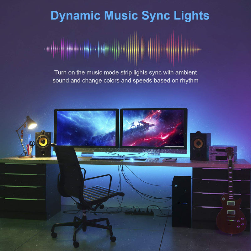 [AUSTRALIA] - TV Led Backlight, ViLSOM 8.2ft Bluetooth App Control Led Lights for TV PC 32-60inch, Music Sync with Remote USB Led Strip Lights for TV Ambient, Bedroom, Gaming Room and Home Decoration 8.2 Feet 