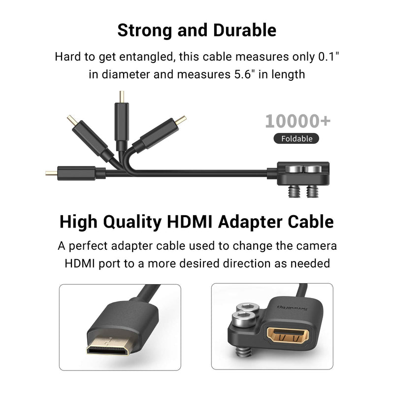 [AUSTRALIA] - SMALLRIG Ultra-Slim 4K HDMI Adapter Cable, Female HDMI Type A to Male Mini-HDMI Type C, 4K@60HZ, for Nikon Z6, Z7, D780 / for Canon EOS RP, 5D Mark IV - 3020 Femail A to Male C 