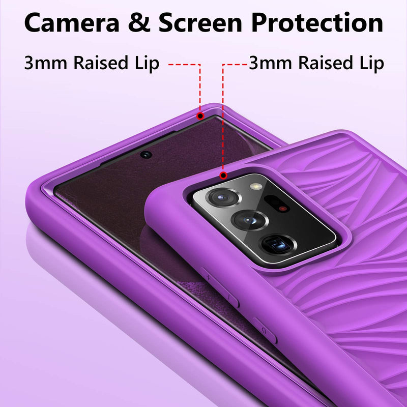 WESADN Case for Galaxy Note 20 Ultra Case Liquid Silicone Heavy Duty Shockproof Protective Hard Shell with Soft-Touch Anti-Slip Cover Durable Case for Samsung Galaxy Note 20 Ultra,Purple Purple