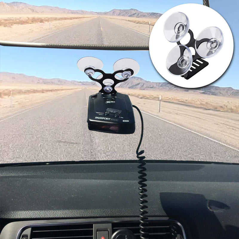 YeeBeny Windshield Suction Cup Mount Holder Compatible with Laser Detectors & Radar Escort Passport 9500ix 7500 X80 X70 X50 Solo S4 SC 55 s75 Beltronics RX65 Red (Bracket & 6 Suction Cups)