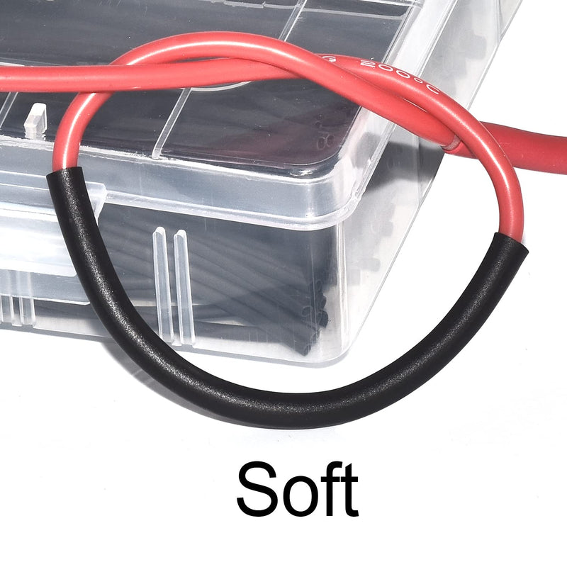[AUSTRALIA] - RockDIG 230 PCS 3:1 Heat Shrink Tubings Single-Wall(No Adhesive) Diameter 1.5/3/4.5/6/9/12/15 mm Assortment Kit Black 3:1(230 PCS） Single Wall 