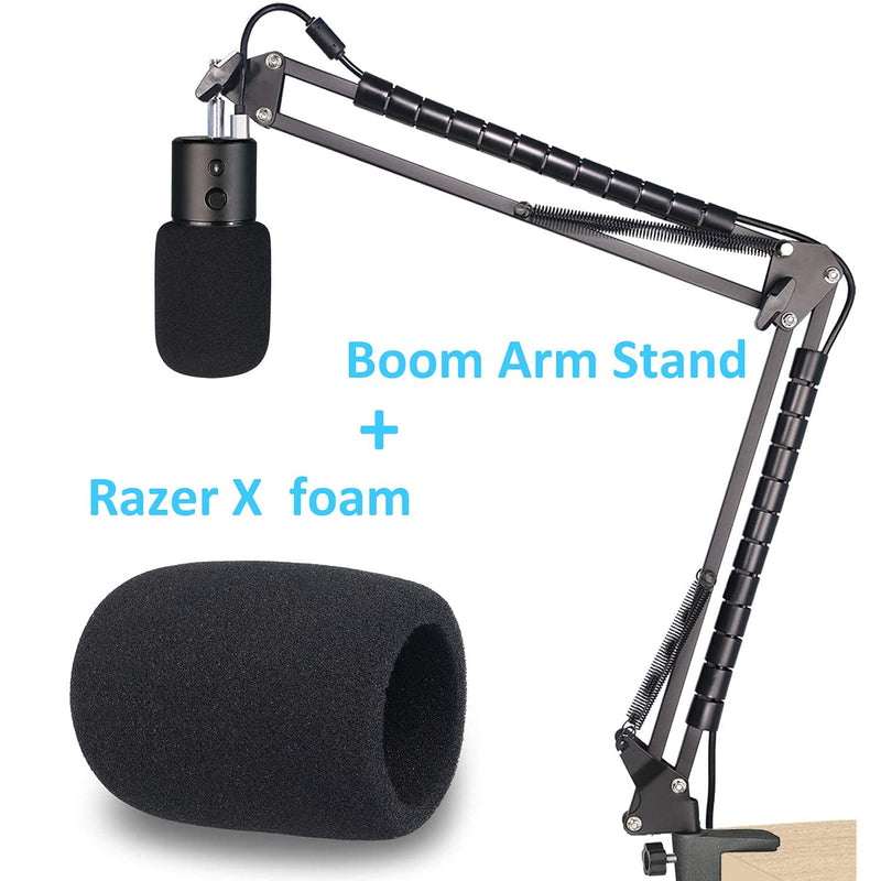 Razer Seiren X Boom Arm with Pop Filter - Mic Stand with Foam Windscreen Cover Compatible with Razer Seiren X Streaming Microphone by YOUSHARES