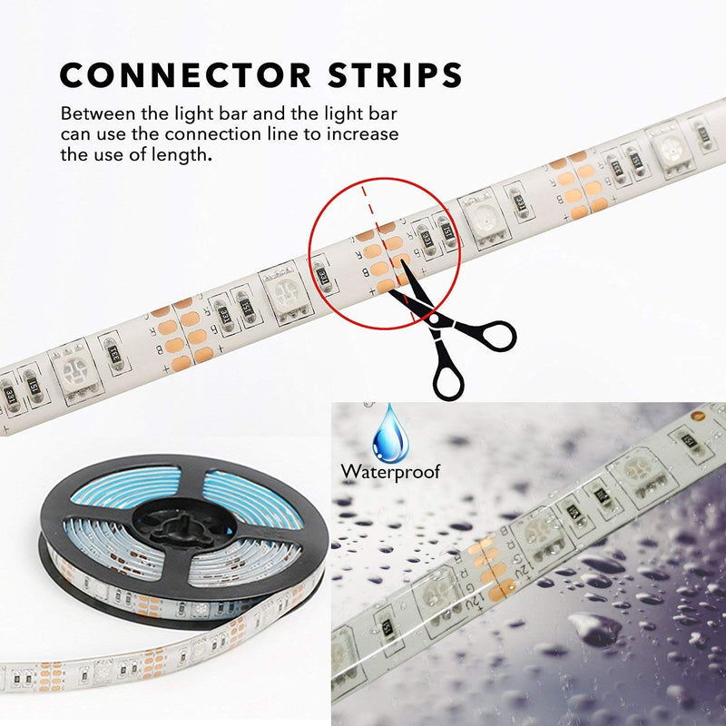 [AUSTRALIA] - DBFAIRY Battery Operated LED Strip Lights,2 Meter/6.56ft Waterproof Flexible Tape Lights Ribbon Light Mood Light with Remote,Timer,8 Mode,Dimmable for Home Bedroom Kitchen Party Bar Bed- Warm White 