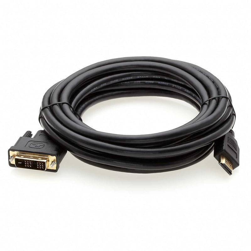 InstallerParts 15ft High-Speed HDMI to DVI-D Adapter Cable - Bi-Directional and Gold Plated - Supports 2K, 1080p for HDTV, DVD, Mac, PC, Projectors, Cable Boxes and More! 15 Feet Black