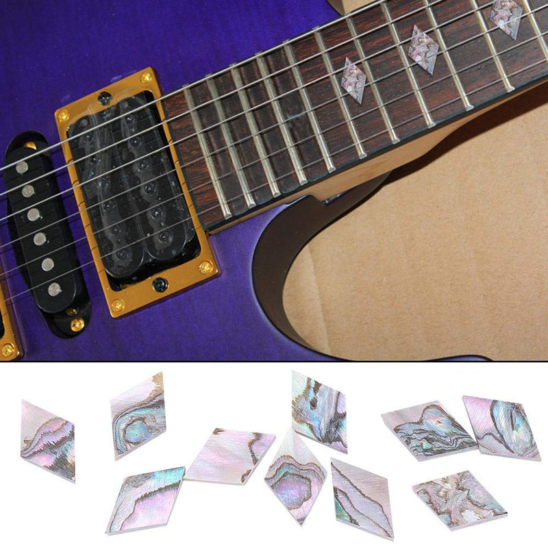 10Pcs Guitar Inlay, 8mm Rhombus Shape Fretboard Position Mark Inlay Dots for Guitar Bass Ukulele