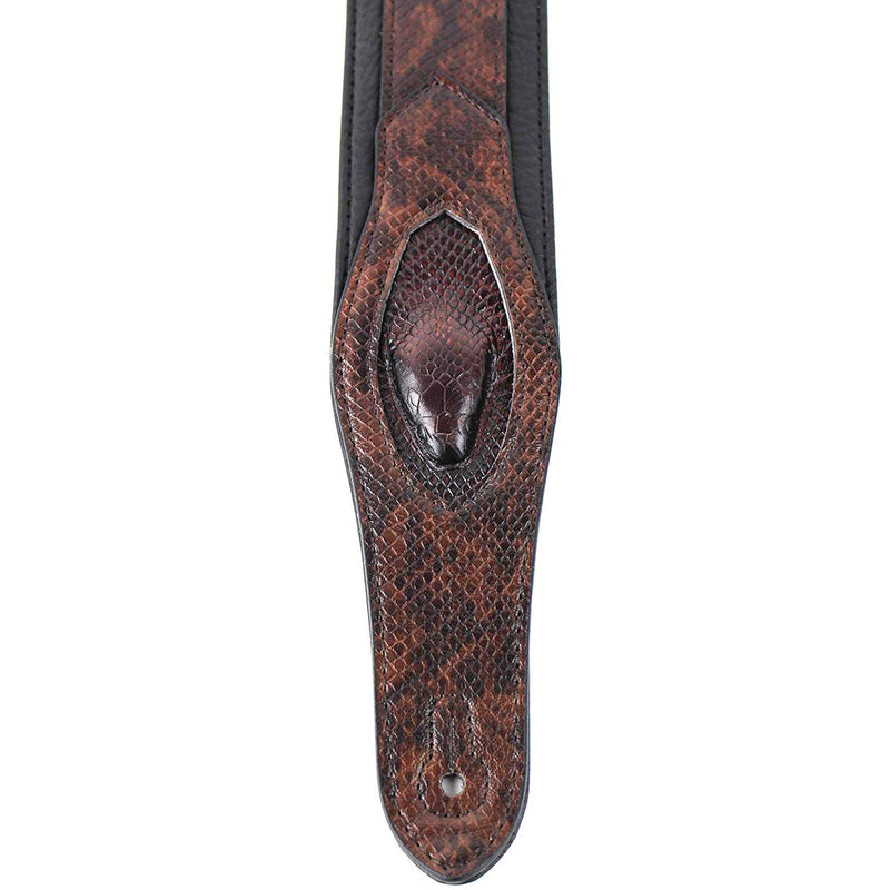 Walker & Williams SF-05 Dark Brown Scaled Snake Pattern with Snakehead & Padded Back