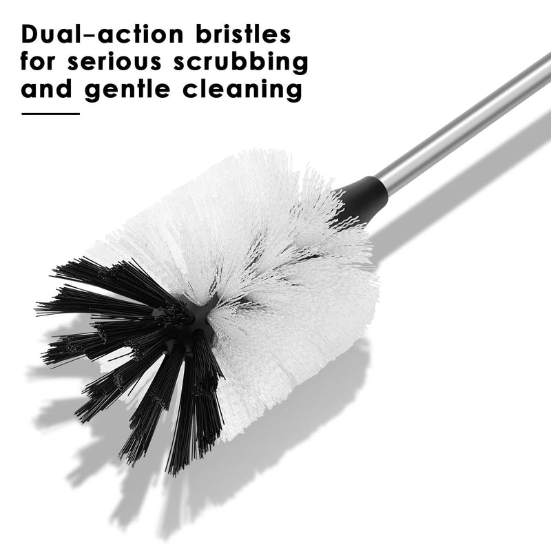 Purtribe Water Bottle Cleaning Scrubbing Brush, Stainless Steel Bottle Brush, Compatible with Sports Bottles, Tumblers, Water Cups, Coffee Mugs, Wine Decanters, Glasswares, Flat, 1 Pack (15 in) 15 Inch ( Pack of 1)