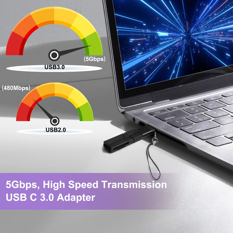 [AUSTRALIA] - USB C Adapter (5 Pcs), USB C to USB Adapter，USB C to Micro USB Adapter, USB C Male to USB Male Adapter, Compatible with USB、Type C Devices (PC, MacBook Pro, Samsung Galaxy, etc.) 