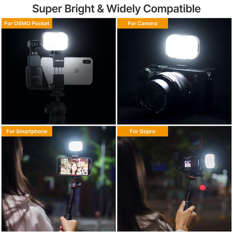 Vlogging Light PICTRON VL28 LED Light for iPhone Mini LED Camera Light Rechargeable 5600K 95+ Long-Lasting Fill Light for Gopro Hero 9 8 7 6 5 DJI OSMO Smartphone Sony ZV-1 A7 RX100 VII Canon Camera