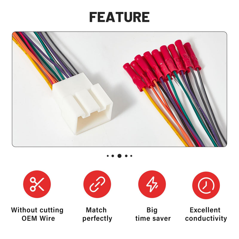 [AUSTRALIA] - RED WOLF Stereo Wiring Harness Pre-Installed Wire Connectors Compatible with Ford 1999-2006 Ranger Explorer, 1998-2005 Lincoln Mercury Stereo Wire Cable Plug Install Aftermarket CD Player Receiver 