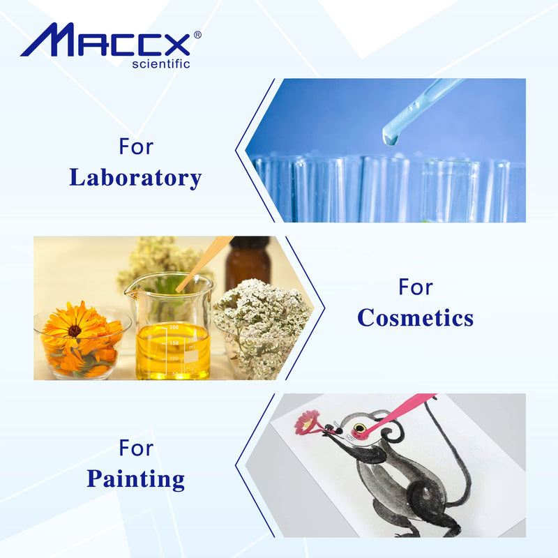 Maccx 100pcs Sterile Transfer Pipettes, Vol. 5ml, 2ml Graduated, 155mm Long, Essential Oils Pipettes, Low-Density Polyethylene Material, Individual Peel-Pack, TPP5155-100 Vol.5ml