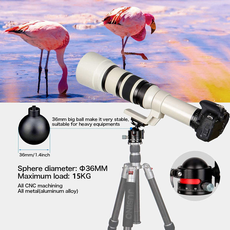 [AUSTRALIA] - Koolehaoda Low Profile Ball Head, Φ36mm Ball Diameter All Metal Tripod Head with 1/4" Screw Arca Swiss Quick Release Plates for DSLR Cameras Tripods Monopods, Max Load 33lbs / 15KG -(E2) 