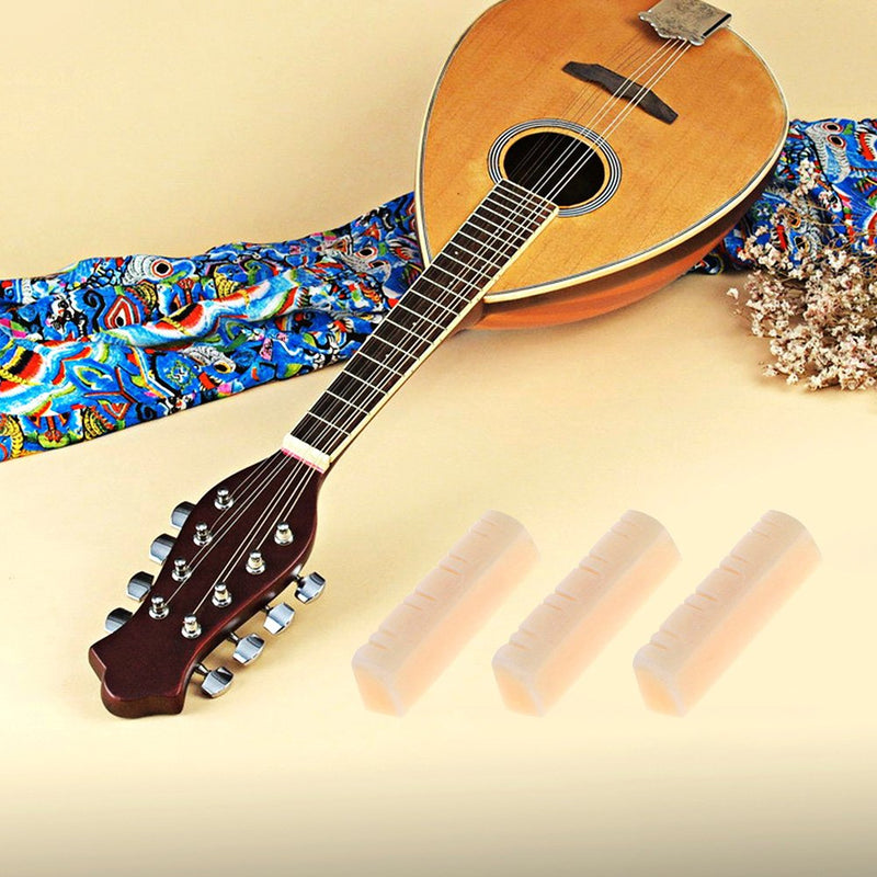 3Pcs Mandolin Bone Nut, Durable String Nut for 8 String Mandolin Instrument Replacement Repair Accessories