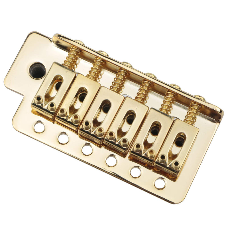 Swhmc Golden 6 Strings Electric Guitar Tremolo Bridge Bar Kit with Neck Plate Reinforce Board for Fender Strat Guitar Replacement