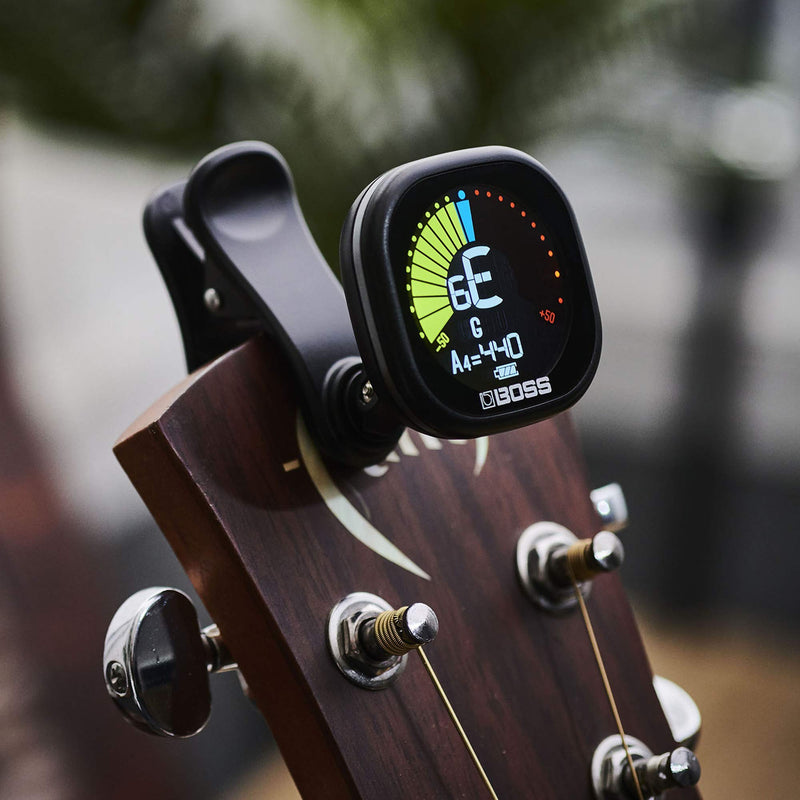 [AUSTRALIA] - BOSS Tu-05 Rechargeable Chromatic Clip-On Tuner for Guitar, Bass And Ukulele | Reliable And Precise Battery Powered Tuner with Large High-Contrast Colour Display And BOSS Warranty 