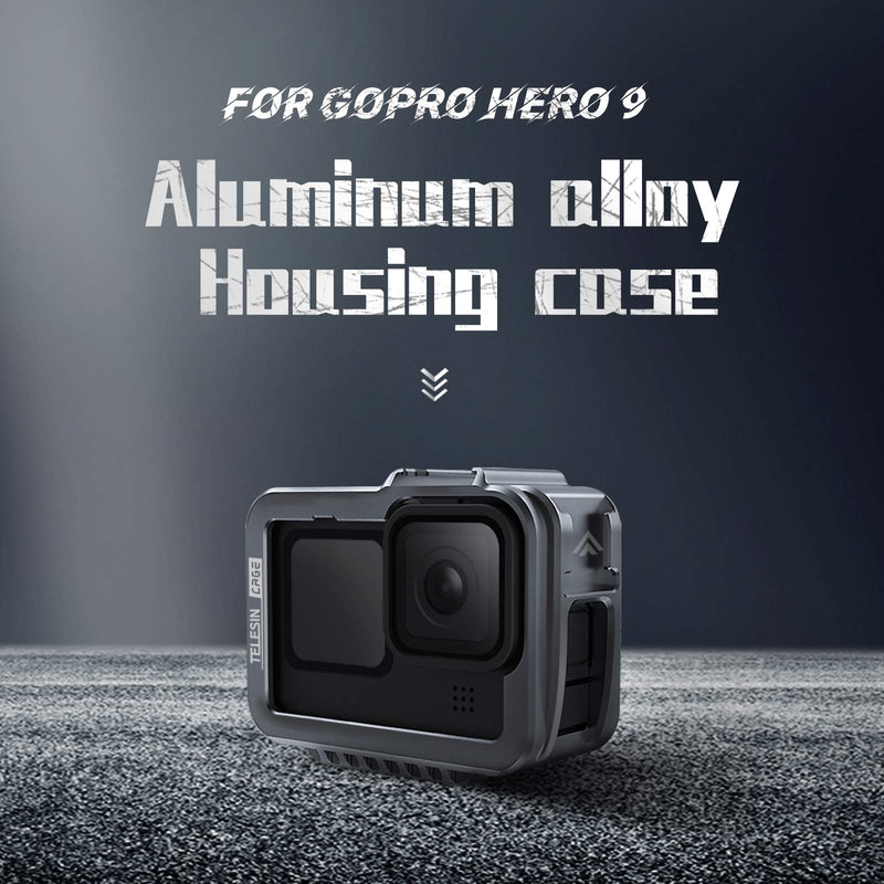 TELEISN Aluminum Case Frame for GoPro Hero 10 Hero 9 Black,Multi-Function Frame,Skeleton Housing with Microphone Mic Mount for Hero 10/9 Black (for Hero 10/9)