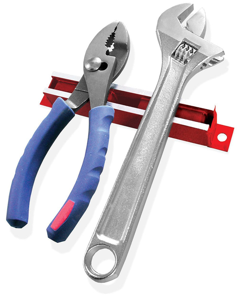 [AUSTRALIA] - Master Magnetics LM-100BC Magnet Catch, Industrial Type with Mounting Holes Powder Coated Red, 6" Length, 0.75" Width, 1.062" Height, 100 Pounds 