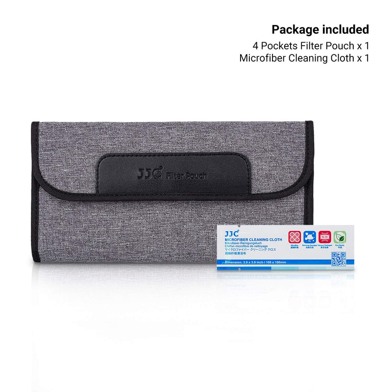 4 Pockets Lens Filter Case for Filter Up to 82mm (37mm 40.5mm 43mm 46mm 49mm 52mm 55mm 58mm 62mm 67mm 72mm 77mm),Foldout Filter Pouch with Microfiber Cleaning Cloth,Photography Filter Holder Bag 4 Pockets-up to 82mm