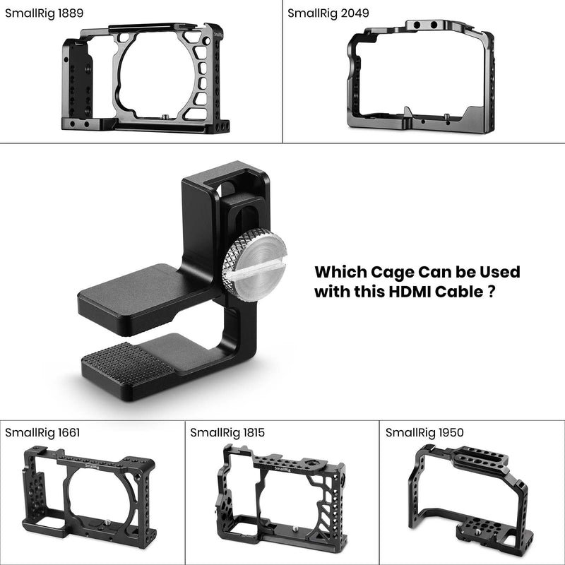 SMALLRIG HDMI Cable Clamp for Sony A6500/A6000/A6300 Cage, Panasonic GH5 Cage, Compatible with SMALLRIG Cage 1661, Cage 1889, Cage 2049-1822