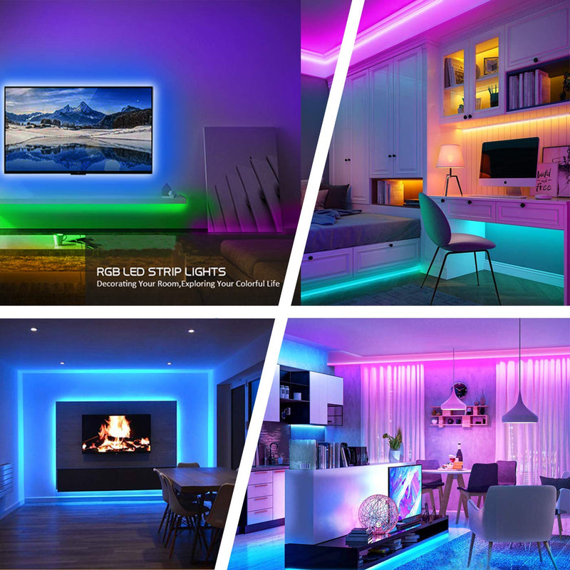 [AUSTRALIA] - Led Strip Lights Waterproof 16.4FT / 5M Flexible Color Changing RGB 5050 led Strip Light Kit with 44 Keys IR Remote Controller and 12V Power Supply for Bedroom Home Kitchen DIY Decoration (16.4) 16.4 