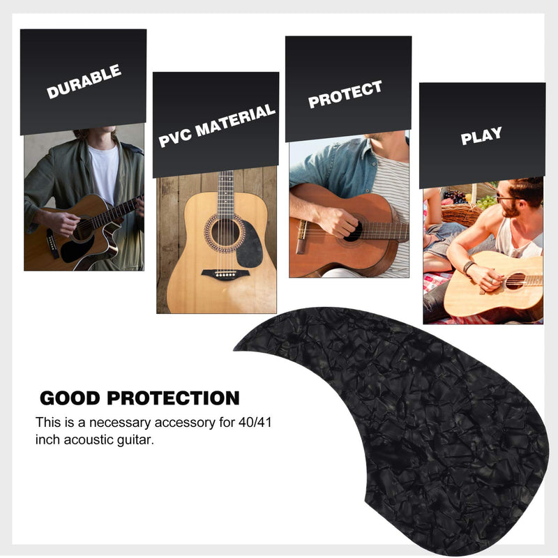 ARTIBETTER Guitar Pickguard Anti-Scratch Guard Plate Self-Adhesive Pick Guard Sticker for 40/41 Inch Acoustic Guitar Parts Black