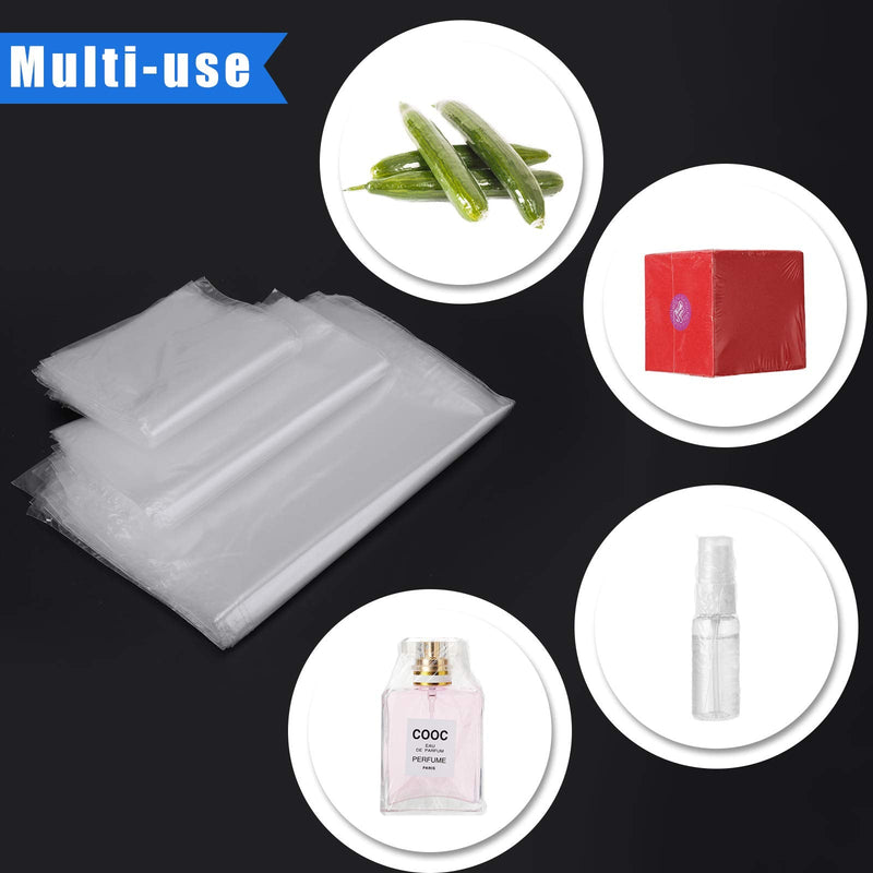 600 Pieces Shrink Wrap Bags Shrink Wrap Films Heat Shrink Wraps for Packaging Soap, Books, Cups, Bottles and DIY Craft Projects, 4 x 6 Inch, 6 x 6 Inch, 7 x 10 Inch