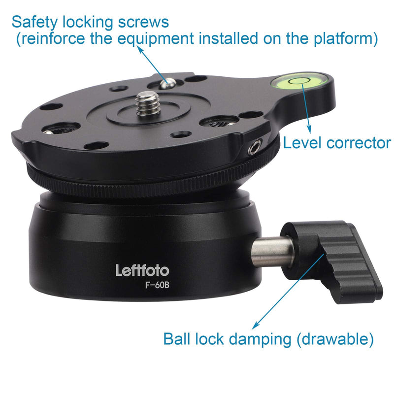 Tripod Leveling Base Half Ball Quick Tilted up and Down 15 Degrees in Any Direction for Canon Nikon and Other DSLR Cameras Tripods Monopods with Offset Bubble Level