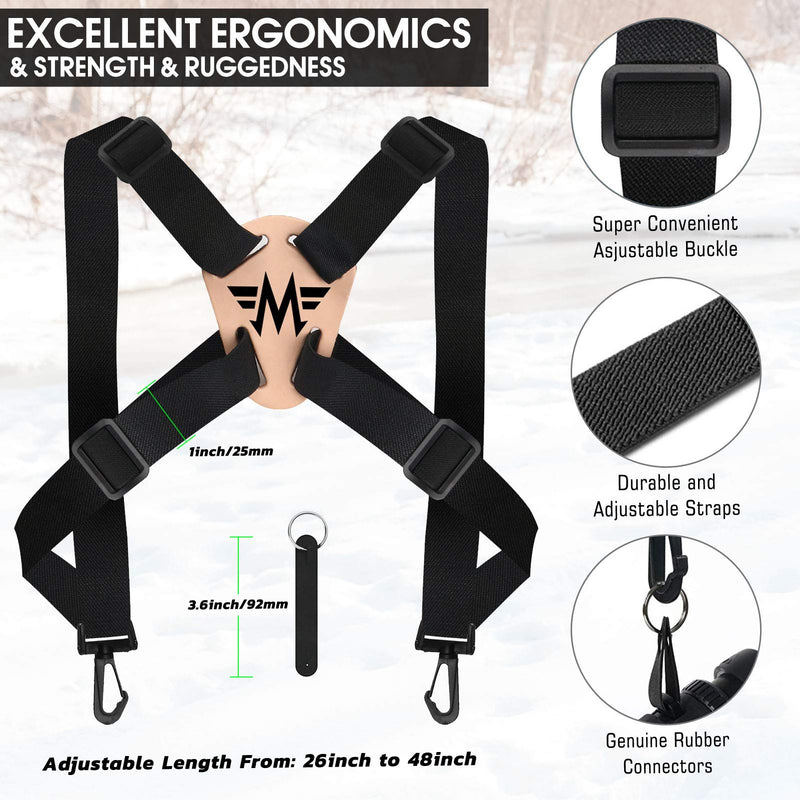 Binocular Harness Strap, Adjustable Stretchy, Camera Chest Harness with 2 Loop Connectors Cross Shoulder Strap with Quick Release, Fits for Carrying Binocular, Cameras, Rangefinders and More