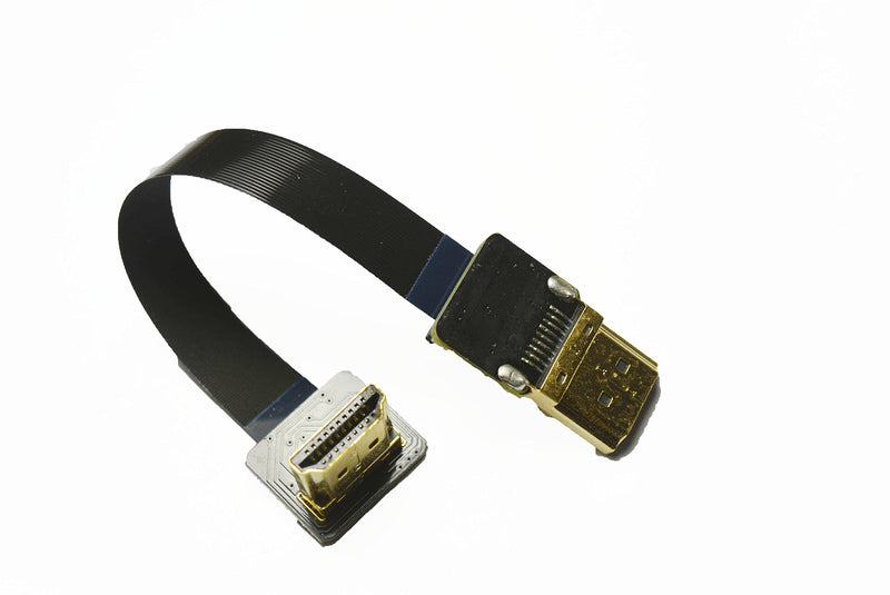 Black FPV HDMI Cable FFC Standard Full Normal HDMI Male to Standard HDMI Male 90 Degree for RED blackmagic BMCC Sony pxw FS7 Canon C300 (80cm) 80cm