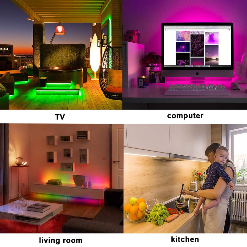 [AUSTRALIA] - Smart LED Strip Lights 33Ft, WiFi Lights Strip Music Sync Tape Lights with Color Changing RGB Waterproof LED Bedroom Lights Works with Android and iOS,Google Home and Alexa 