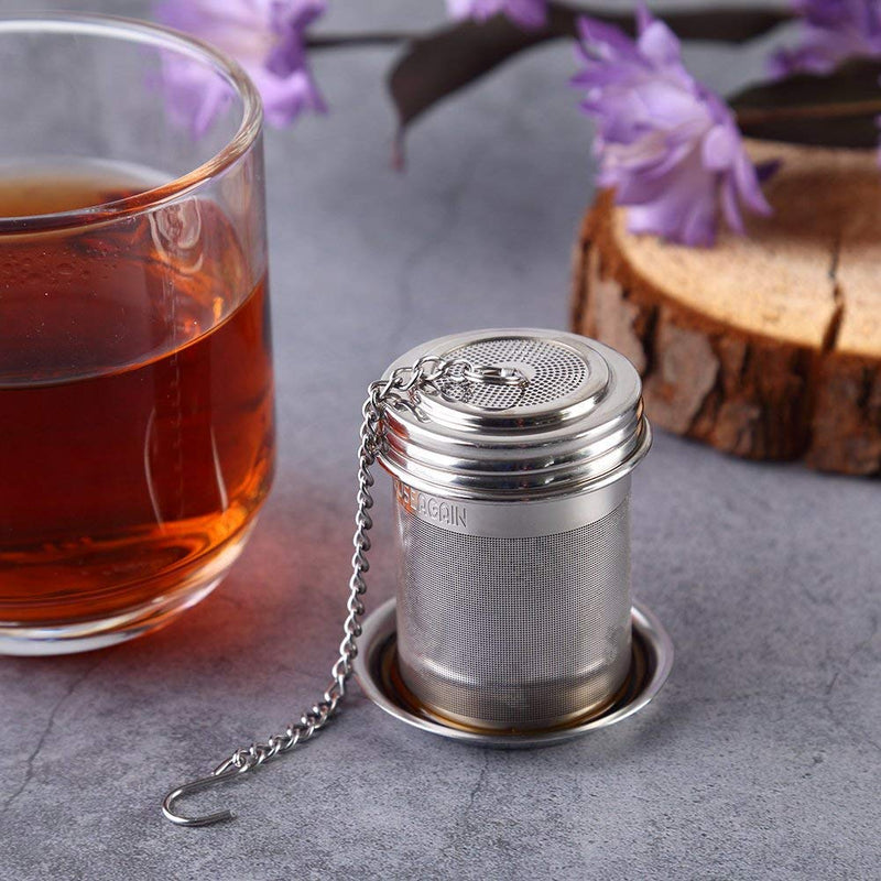 House Again 2 Pack Tea Ball Infuser & Cooking Infuser, Extra Fine Mesh Tea Infuser Threaded Connection 18/8 Stainless Steel with Extended Chain Hook to Brew Loose Leaf Tea, Spices & Seasonings …