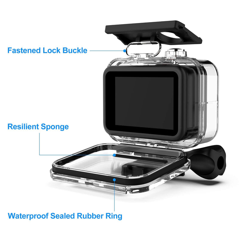 Kuptone Waterproof Case for GoPro Hero 10 /GoPro Hero 9 Black, 60M/196FT Underwater Protective Dive Housing Shell with Bracket Mount Accessories for Go Pro Hero10 /Go Pro Hero9 Action Camera Waterproof Case for hero 10/9