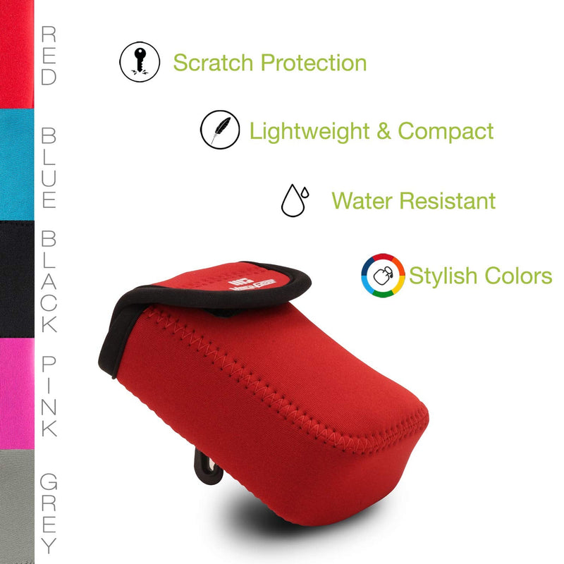 MegaGear Ultra Light Neoprene Camera Case Compatible with Canon PowerShot G7 X Mark III, G5 X Mark II, G7 X Mark II, Nikon Coolpix AW130, S9900, Canon PowerShot G7 X Red