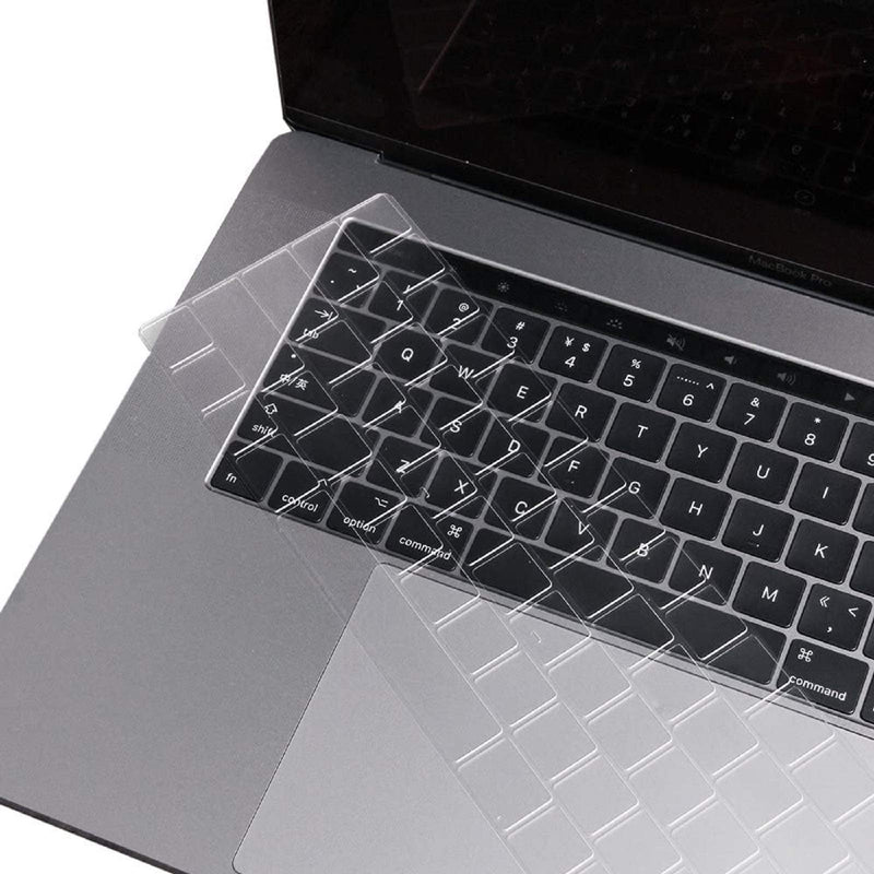 JRCMAX Keyboard Skin, Premium Ultra Thin Clear Keyboard Cover for MacBook Pro 13 Inch and 15 Inch with Touch Bar (Model: A1706/A1707/A1989/A1990/A2159) Released in 2016 2017 2018 2019, US Version Clear for MacBook Pro 13/15 with Touch Bar