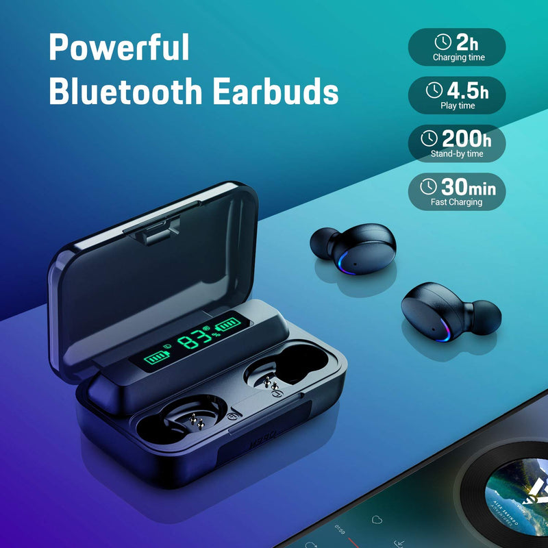 Bluetooth Earbuds5.0, Ownta Bluetooth Headphones with 2000mAh Charging Case,LED Power Display Screen,IPX8 Sports Headsets,Bass Stereo Sound Built in Mic Compatible with iPhone/Samsung/iPad FZ006