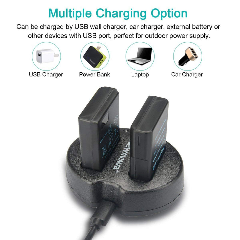 Newmowa Dual USB Charger for Nikon EN-EL14, EN-EL14a and Nikon P7000, P7100, P7700, P7800, D3100, D3200, D3300, D5100, D5200, D5300, Df