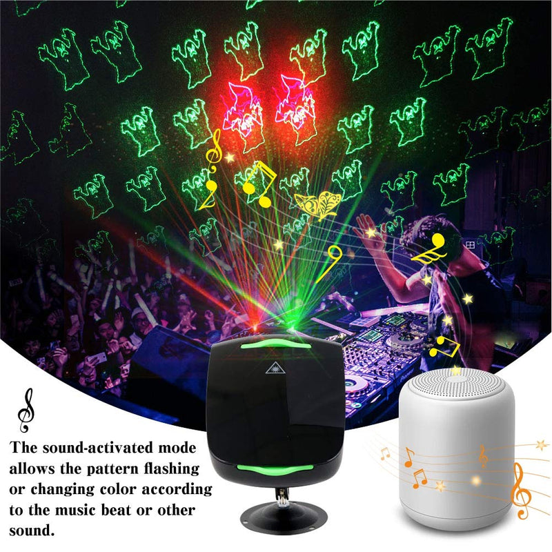 [AUSTRALIA] - Sound Activated Party Lights, Christams Projector Lights,Music DJ Projector Laser lights with Remote Control,Multiple Patterns Disco Stage Light for Christmas Halloween Birthday Wedding Karaoke Bar Projector Light(4.53*6.1*5.51inches) 